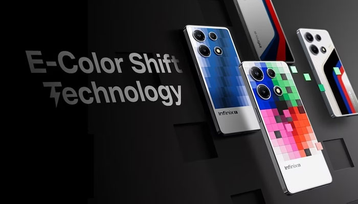 A still image showing Infinixs latest E-Colour Shift Technology. — X/@CES