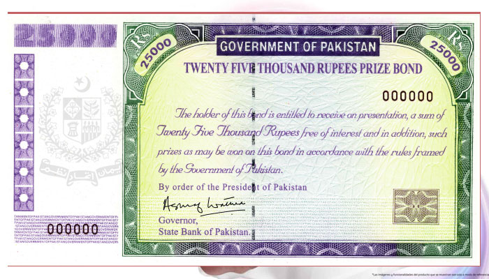 An undated image of Rs25,000 prize bond. — State Bank of Pakistan