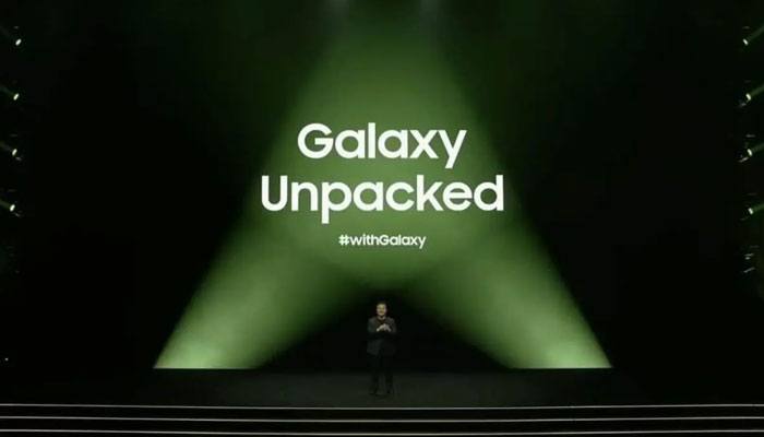 An undated image of Galaxy Unpacked held in January 2024. —