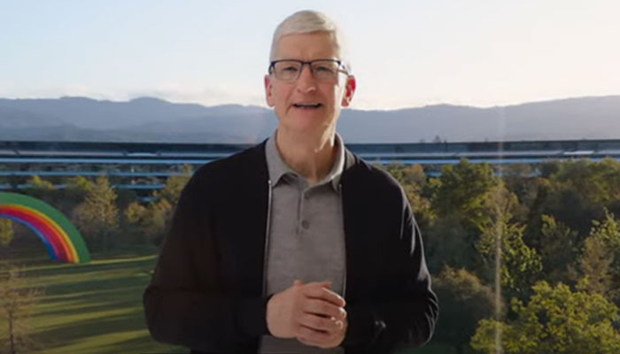 A still of Apple CEO Tim Cook addressing the keynote at Apples Let Loose event 2024 held on May 7, 2024. — YouTube/Apple