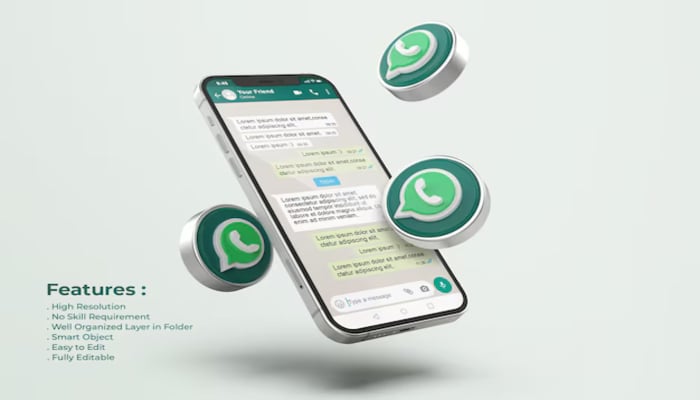 An undated image of the WhatsApp interface. — Freepik