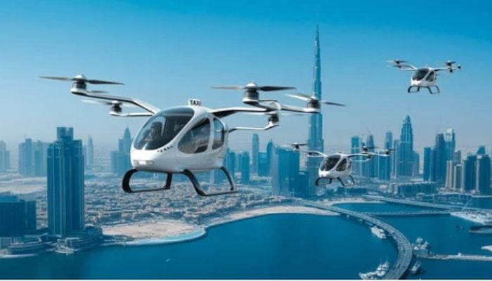 An undated image of electric flying taxi. — Shutterstock