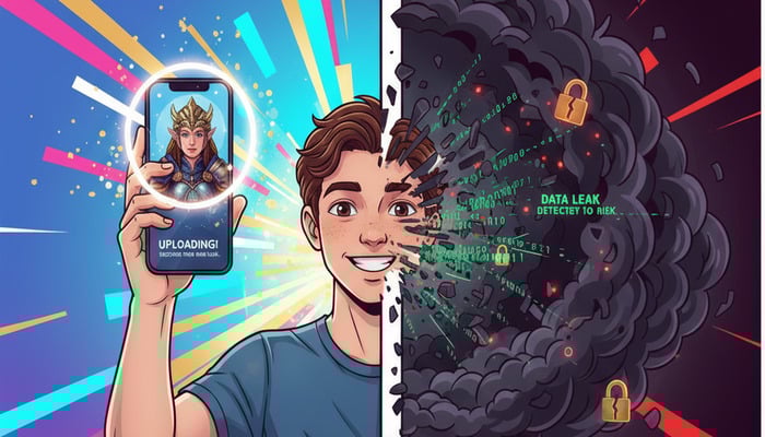 An AI generated image of privacy concern when using AI tools. — Google Gemini