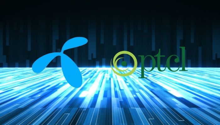 An undated image of Telenor and PTCL logos. — PTCL/Telenor/Canva