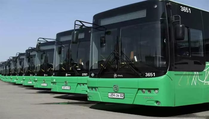 An undated image of electric buses. — Punjab Transport Company