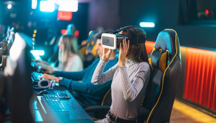 An undated image of a girl playing game. — Canva