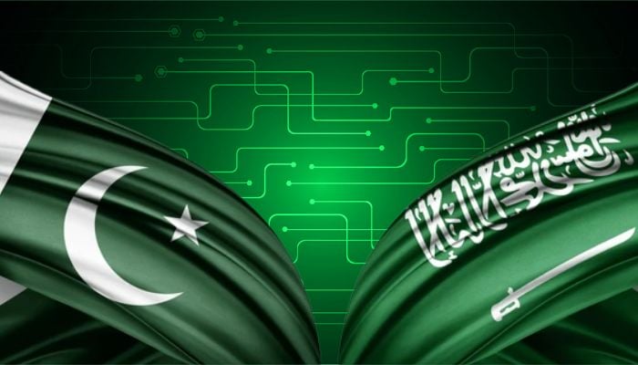 An undated image of Pakistan and Saudi Arabia flags. — Shutterstock/Canva