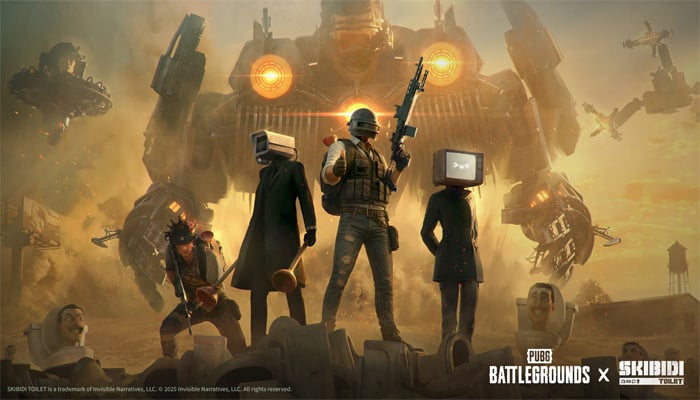 An undated image of PUBG: Battlegrounds x Skibidi Toilet poster. — PUBG