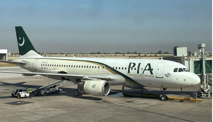 An image of Pakistan International Airlines (PIA) passenger plane at Islamabad International Airport, October 3, 2023. — Reuters
