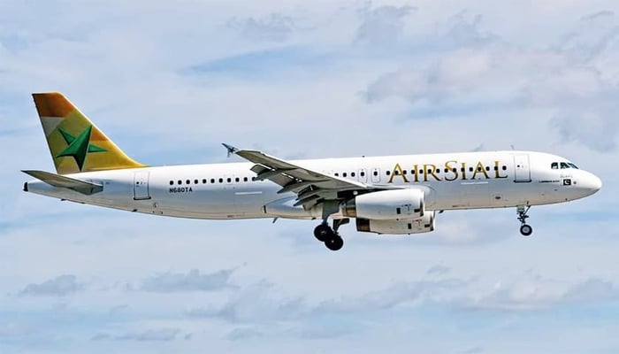 An undated image of AirSial plane, Airbus A32. — AirSial