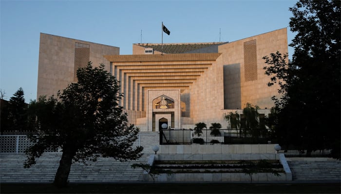 A view of Supreme Court of Pakistan building during sunset hours in Islamabad on October 3, 2023. — Reuters