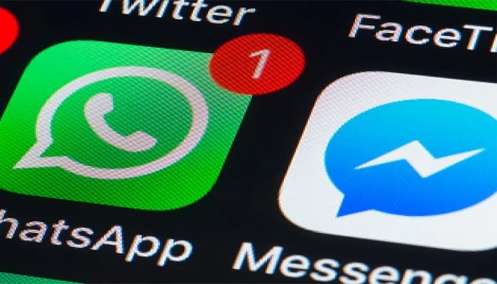 An undated image of WhatsApp and Messenger logo. — Getty Images