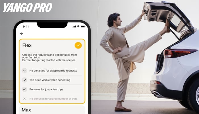 An undated image of new feature Flex on Yango Pro. — Supplied