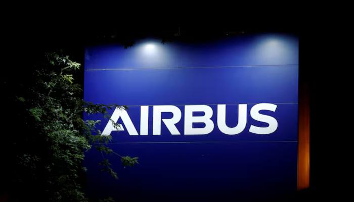 A logo of Airbus is seen at the entrance of its factory in Blagnac near Toulouse, France July 2, 2020. — Reuters
