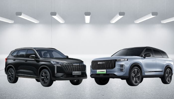 An undated image of Jaecoo J7 PHEV (left) and HAVAL H6 (right). — JAECOO/HAVAL/Canva