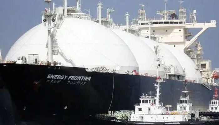 An undated image of a liquefied natural gas (LNG) container arriving at a storage station east of Tokyo, Japan. — AFP