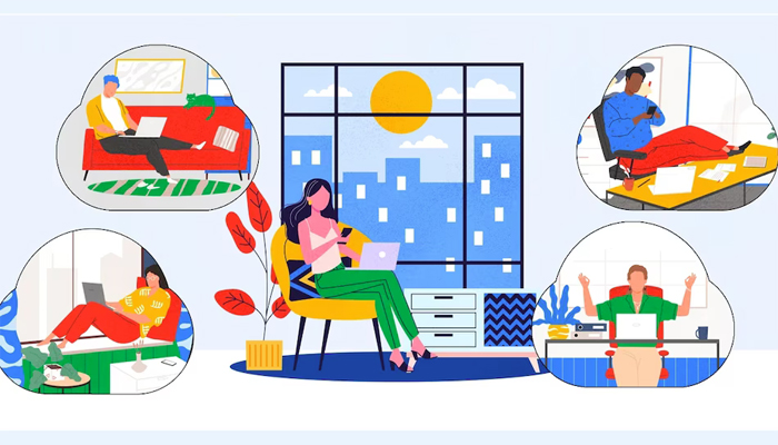 An undated illustration shows people working. — Google