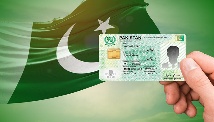 An undated image shows CNIC along with Pakistani flag. — Nadra