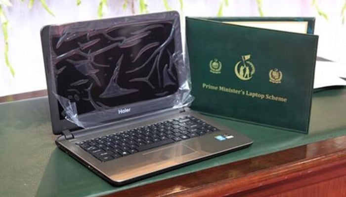 An undated image of PM Youth Programme laptops. — APP