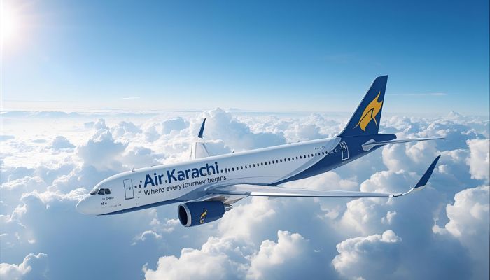 An AI-generated image of Air Karachi airplane. — Canva
