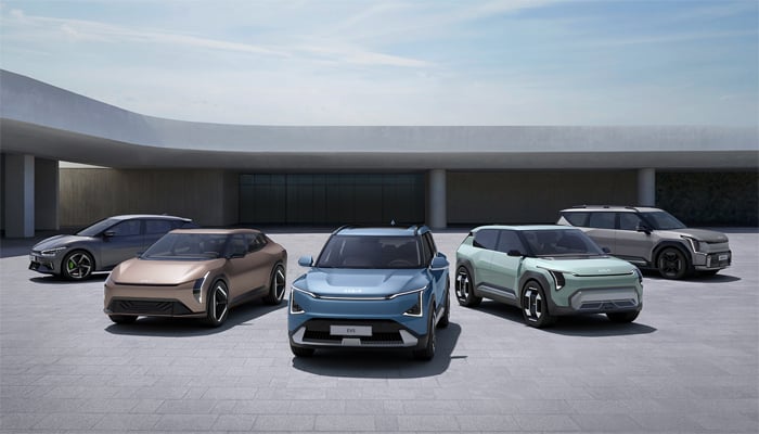 An undated image of Kia EVs. — Kia