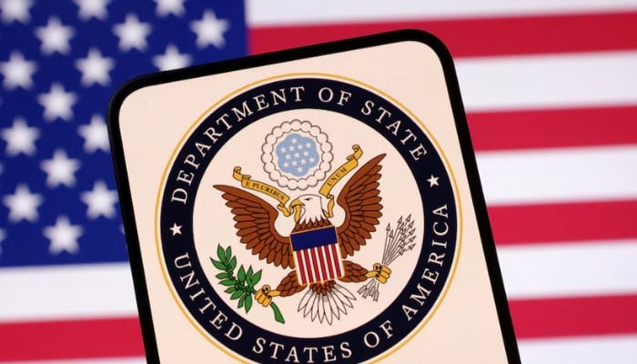 An image of United States Department of State logo and US flag is seen in this illustration taken April 23, 2025. — Reuters