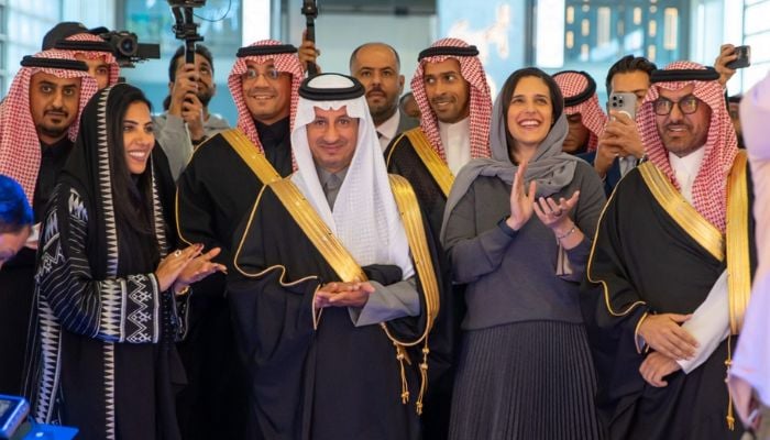 An image of the Saudi Minister of Tourism leading the Kingdoms delegation at ITB Berlin and inaugurating the Saudi Pavilion on March 5, 2024. —  Saudi Tourism Ministry