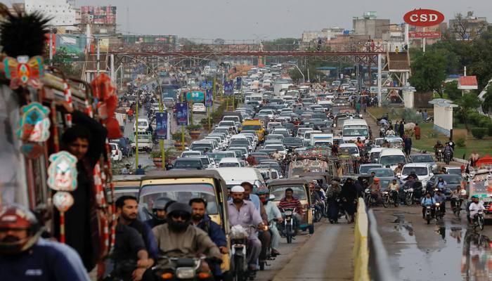 A general view shows road traffic during the monsoon rain in Karachi, Pakistan July 5, 2022. — Reuters