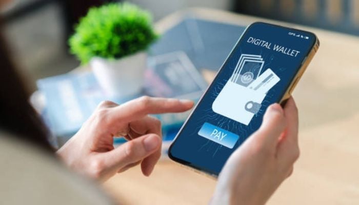 An undated image of a person using a digital wallet. — iStock
