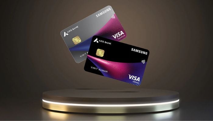 An undated image of Samsung visa credit cards. — Samsung
