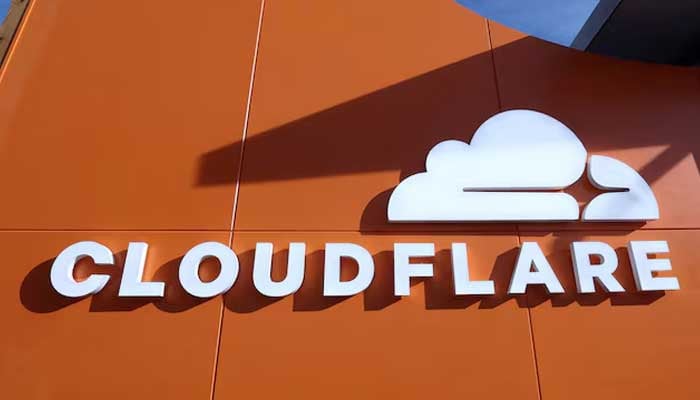 A logo of Cloudflare sits outside the companys house on the opening day of the 55th annual meeting of the World Economic Forum (WEF) in Davos, Switzerland, January 20, 2025. — Reuters