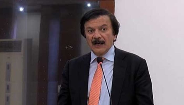 An image of Special Assistant to the Prime Minister on Revenue Haroon Akhtar Khan addressing the media on January 19, 2025. —  X/@GovtofPakistan