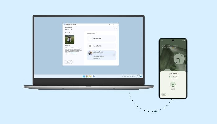 A representational image of Quick Share feature. — Android blog