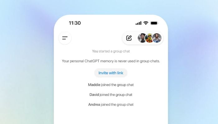 An undated image of the new OpenAI group chat feature in ChatGPT. — X/@OpenAI