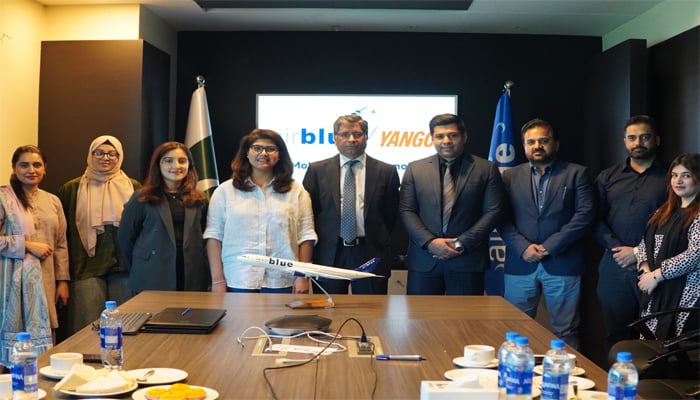 An image of team Yango Pakistan with the Airblue team at the MoU signing ceremony taken on November 21, 2025. — Supplied