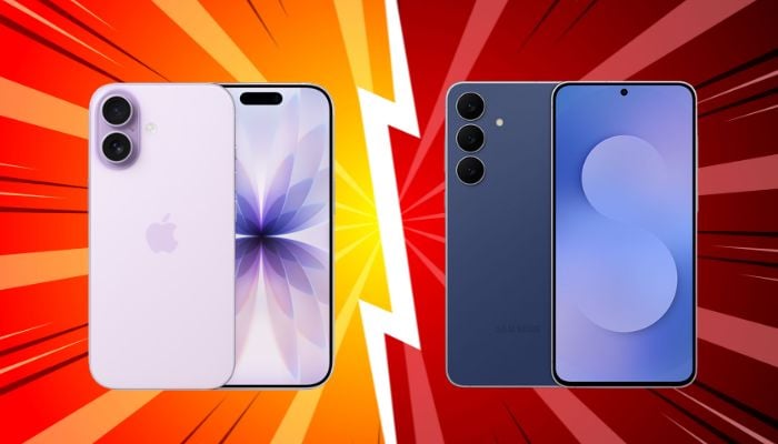 An undated image of Apple iPhone 17 (left) and Samsung Galaxy FE (right). — Apple/Samsung/Canva