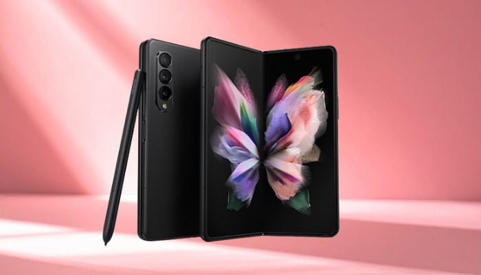 An undated image of Samsung Galaxy Z Fold3 5G. — Samsung/Canva