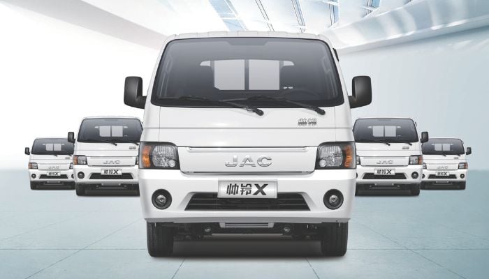 An undated image of Ghandhara buses. — Ghandhara