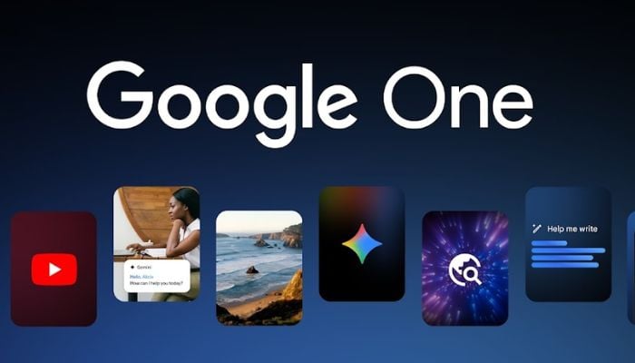 An undated image of Google One features. — Google One