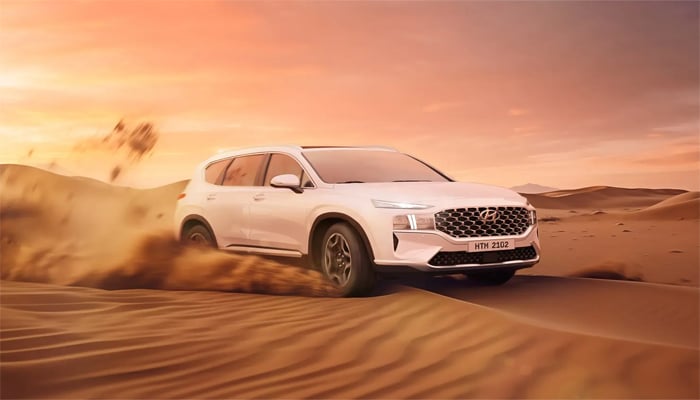 An undated image of Hyundai Santa Fe hybrid. — Hyundai Nishat Motor (Private) Limited