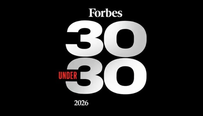 An undated image of Forbes 30 Under 30, 2026 logo. — Forbes