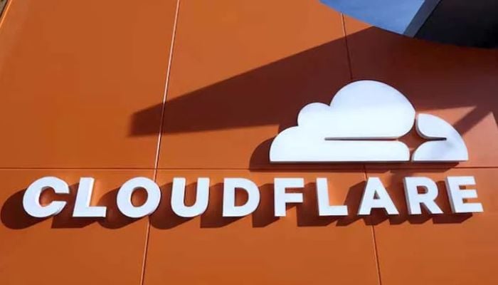 A logo of Cloudflare sits outside the companys house on the opening day of the 55th annual meeting of the World Economic Forum (WEF) in Davos, Switzerland, January 20, 2025. — Reuters
