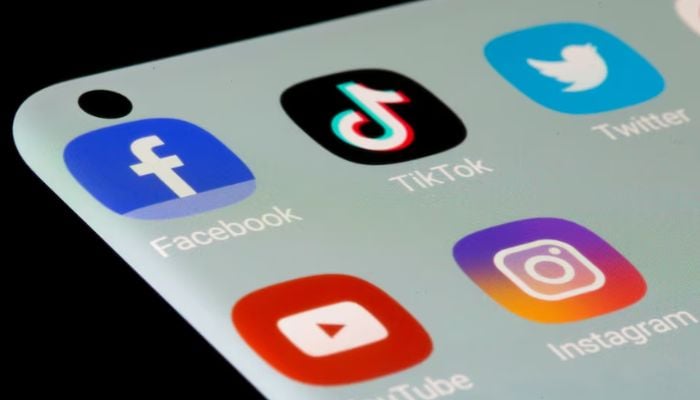An image of Facebook, TikTok, Twitter, YouTube and Instagram apps are seen on a smartphone in this illustration taken, July 13, 2021. — Reuters