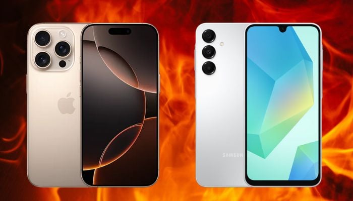 An undated image of Apple iPhone 16 and Samsung Galaxy A16 5G. — Apple/Samsung/Canva
