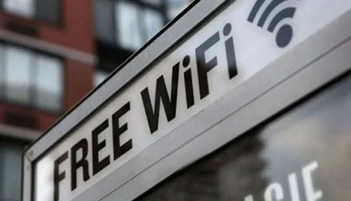 An undated image showing a sign that readsFree Wi-Fi. — AFP