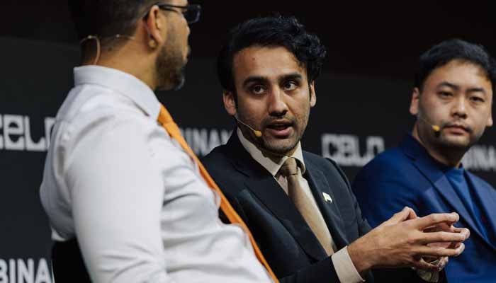 Pakistan Virtual Assets Regulatory Authority (PVARA) Chairman Bilal Bin Saqib speaks at a panel discussion in Dubai, United Arab Emirates, December 5, 2025. — X/@cryptocouncilpk