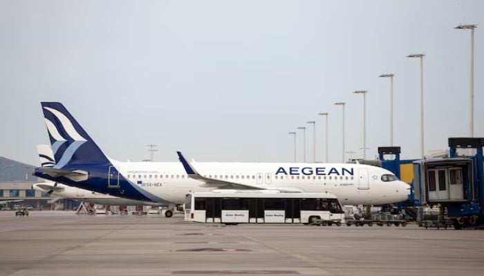 An Aegean Airlines Airbus A320neo is docked at a plane jetway of the Eleftherios Venizelos International Airport, in Athens, Greece, May 11, 2020. — Reuters