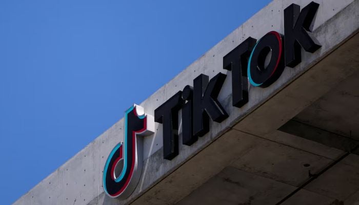 Annundated image of TikTok building. — Reuters