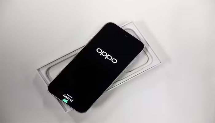 An OPPO Find X9 is displayed as Chinese smartphone maker Oppo holds a global launch event, in Barcelona, Spain, October 28, 2025. — Reuters