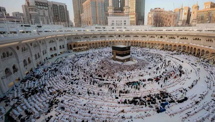Muslim pilgrims hold their evening prayers in the grand mosque, during the annual Hajj pilgrimage in the holy city of Mecca, Saudi Arabia, June 6, 2025. — Reuters